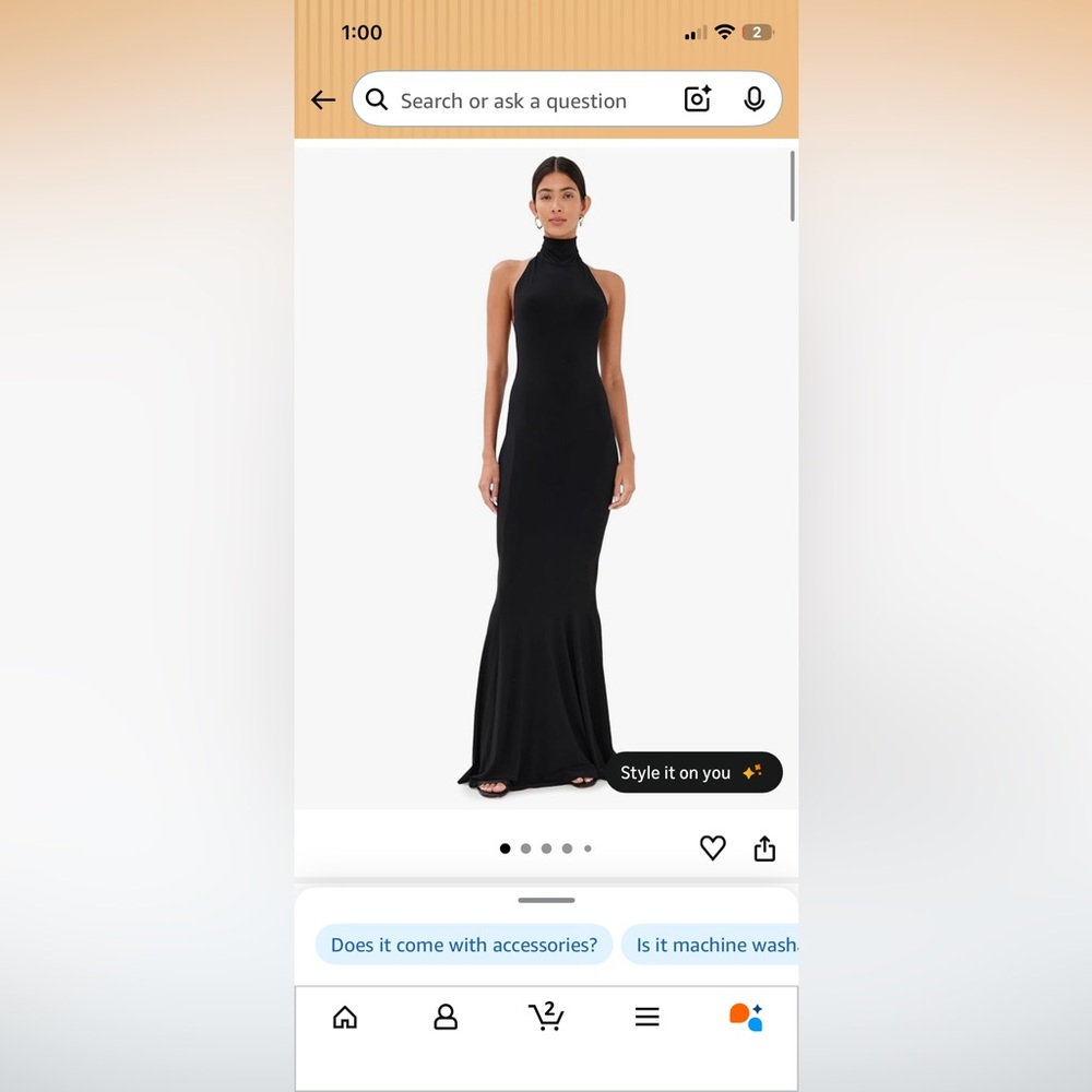 Norma Kamali Black Halter Maxi Dress